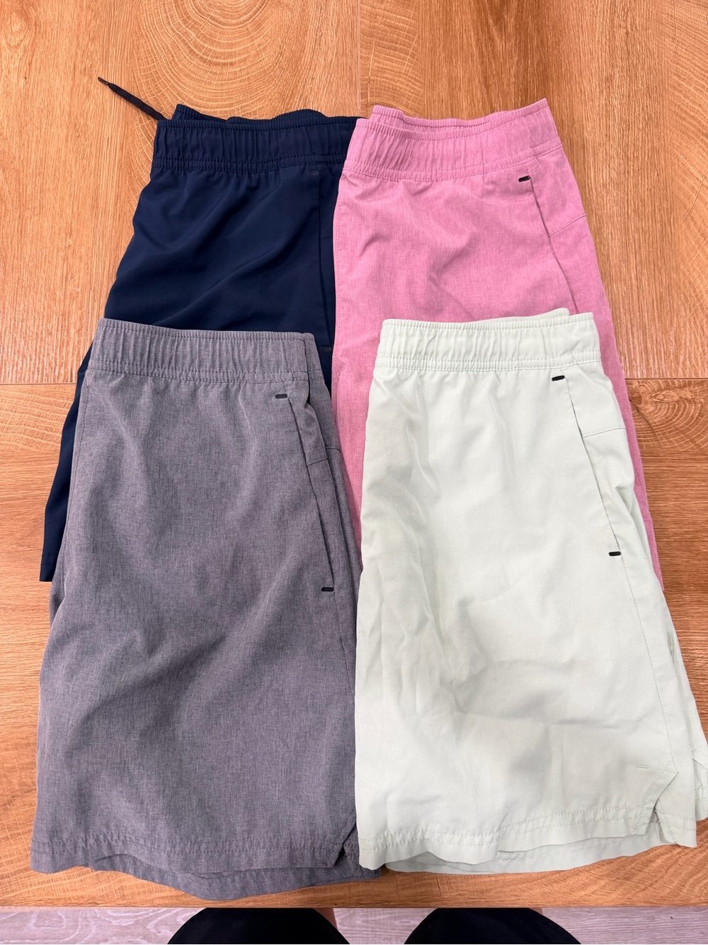 Kids Elastic Waist Shorts - Navy, Pink, Gray, green
